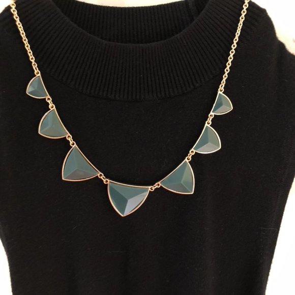 Preppy Green Goldtone Necklace - Picture 2 of 2